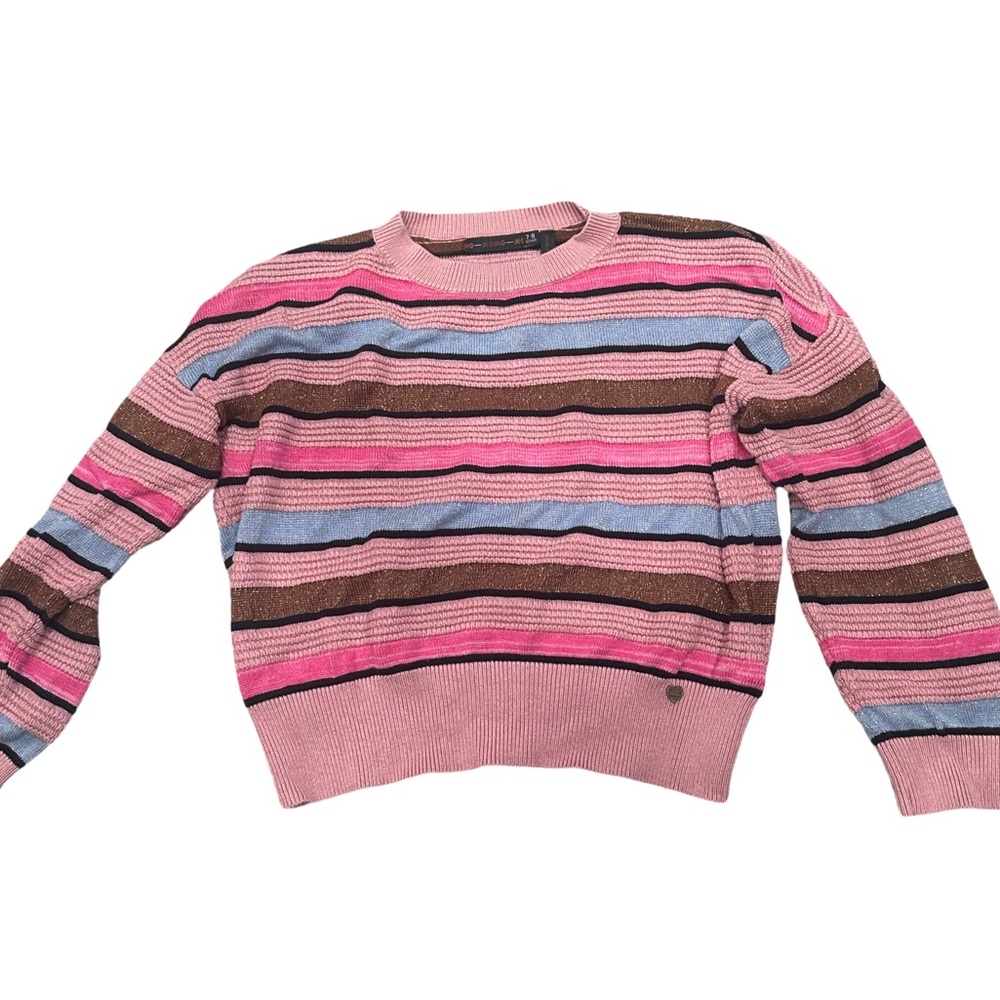 EUC NoNo Girls 7/8 Colorful Striped Sweater